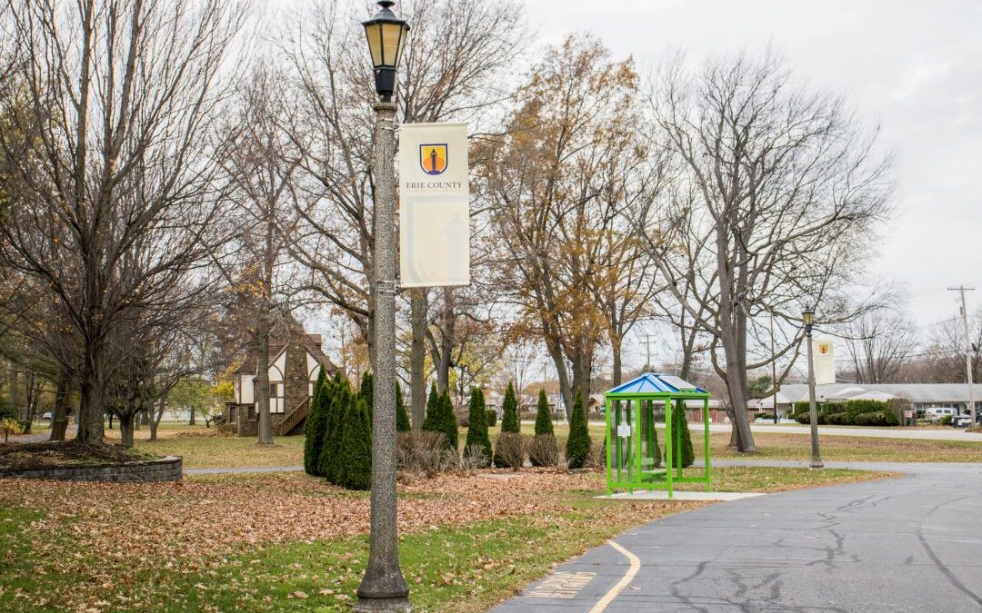 ec3 logo flag attached to lamp post educational access